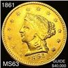 Image 1 : 1861 $2.50 Gold Clark Gruber Denver CHOICE BU