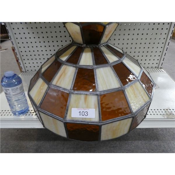vintage hanging lamp with leaded glass