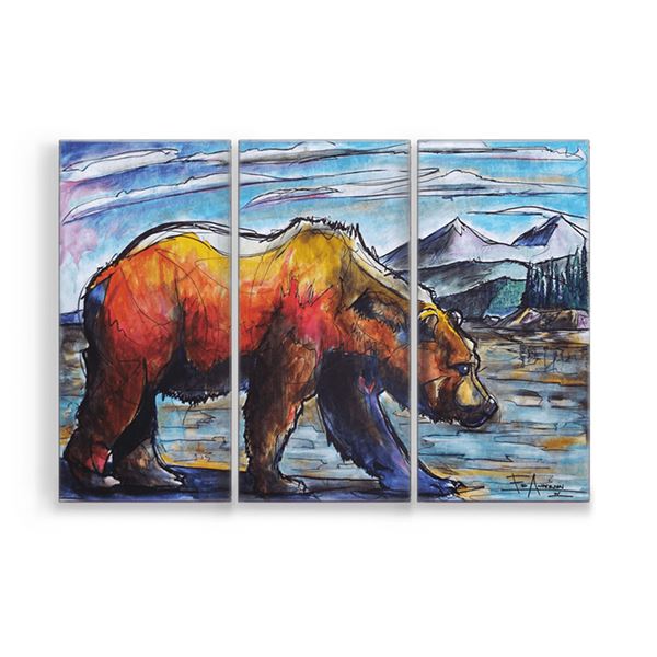 Three Piece Metal Bear Art