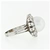 Image 5 : Vintage 18k White Gold 12.7mm South Sea Pearl 2.10 ctw Marquise Diamond Halo Rin