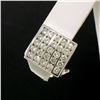Image 4 : 14K White Gold 1.50 ctw 50 Round Diamond Square Multi Channel Omega Back Earring