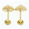 Image 5 : Vintage 14k Two Tone Gold 0.30 ctw Diamond Swirl Twisted Wire Button Cuff Links