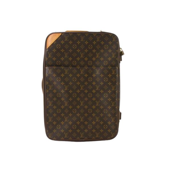 Louis Vuitton Brown Monogram Canvas Leather Pegase 55cm Rolling Luggage