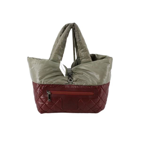 Chanel Green/Burgundy Quilted Lambskin Cocoon Reversible Tote Bag