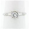Image 1 : Vintage Solid 14k White Gold .46 ctw Prong Round Diamond Solitaire Engagement Ri