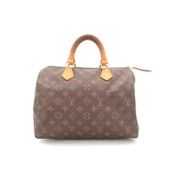 Louis Vuitton Brown Monogram Canvas Leather Speedy 30 cm Handbag