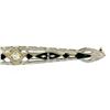 Image 4 : Antique Art Deco 14K White Gold Diamond & Black Enamel Etched Filigree Bar Pin
