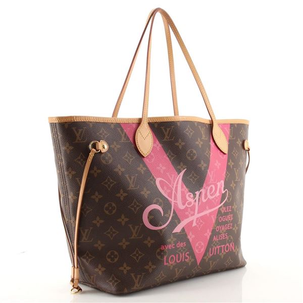 Louis Vuitton Neverfull NM Tote Limited Edition Cities V Monogram Canvas MM