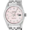 Image 2 : Rolex Mens Stainless Steel Pink Diamond Datejust Wristwatch