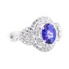 Image 1 : 2.87 ctw Tanzanite And Diamond Ring - 18KT White Gold