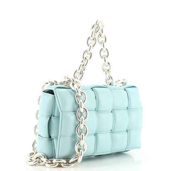 Bottega Veneta Cassette Chain Crossbody Bag Padded Maxi Intrecciato Leather