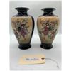 Image 4 : Pair of Antique Japanese Cobalt Porcelain Figural Satsuma Vases 10" Inches Tall