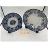 Image 1 : Two Flow Blue Plates Clinton Porcelain Plate Adams Tunstall England With Stands