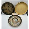 Image 1 : Antique Moriage Raised Dragonware Cheese and Cracker Plate With Ornate Case 10.75" Diameter