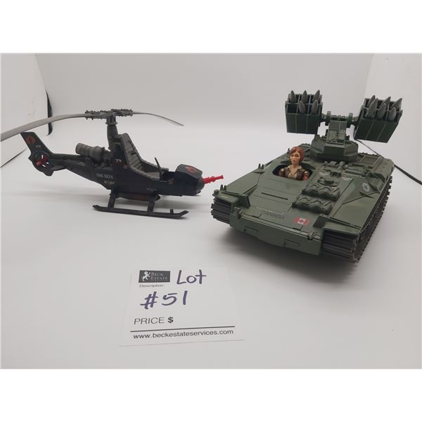 Cobra FANG Helicopter 1983 and Cover Girl With Wolverine Tank 1983 Lot