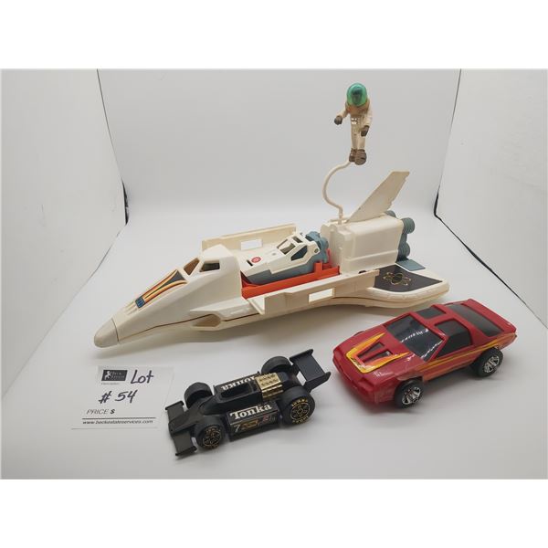 Vintage Fisher Price Little People Alpha Probe Space Ship 1979 Plus a Tonka and BuddyL Vehicles