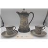 Image 3 : Hand Painted Japanese Dragonware Tea Set With Tea Pot and Two Tea Cups and Saucers