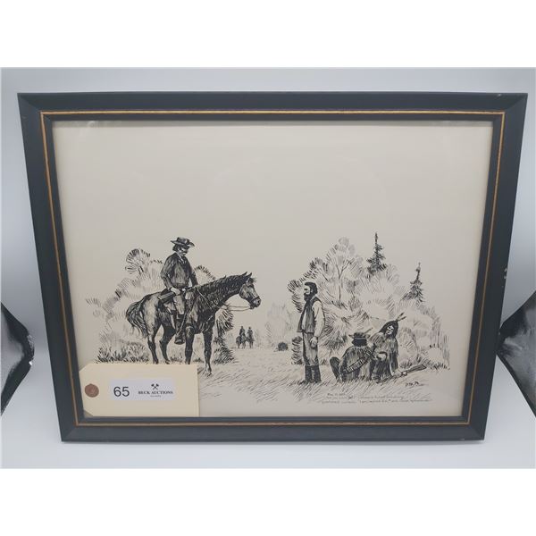 Six Wonderful Framed Drawings by Artist Steven Spisak 1974 of Louis Riel