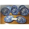 Image 1 : Vintage Blue Willow Transferware Plates Made in Japan Blue and White