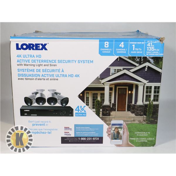 Lorex 4K Ultra HD CVI 8MP Deterrence Bullet Security Camera C883DA-Z – Outdoor, Night Vision, Wired