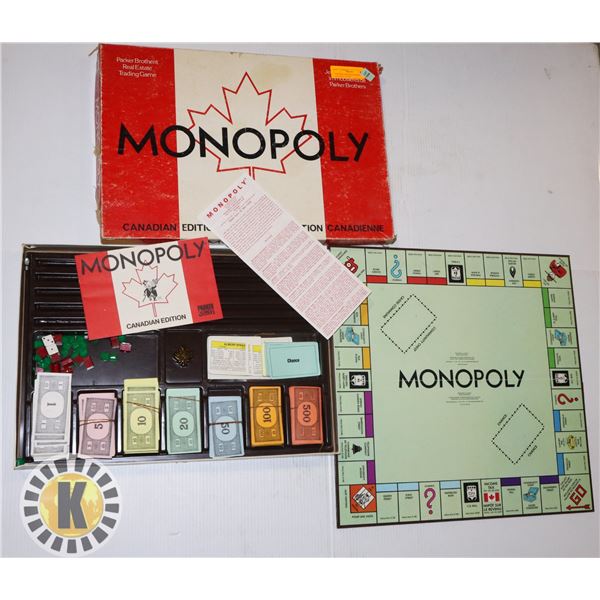 VINTAGE CANADIAN EDITION MONOPOLY GAME