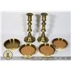 Image 1 : BRASS CANDLE HOLDERS AND COASTERS