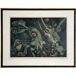 Juan Downey, Le Groupe, Aquatint Etching