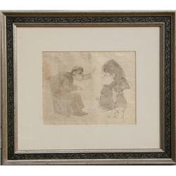 Jose Luis Cuevas, Letter to Dr. Laforet, Ink Drawing