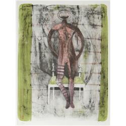 Rufino Tamayo, Mujer con Medias Malva, Lithograph