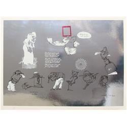 Jose Luis Cuevas, Dedicado a Carlos Fuentes, Lithograph 