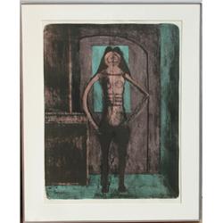Rufino Tamayo, Mujer con Mallas Negras, Lithograph