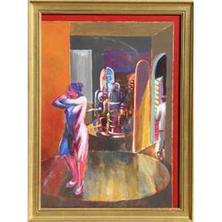 Benjamin Silva, Woman and Machine, Painting