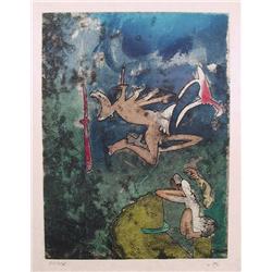 Roberto Matta, Centre Noeuds, Aquatint Etching 