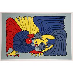 Victor Delfin, Colorful Cocks, Silkscreen