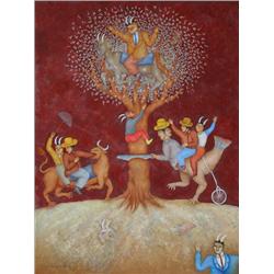 Maximino Javier, Alphabet Tree, Painting 