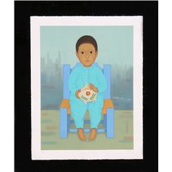 Gustavo Montoya, Nino con Puerco, Lithograph