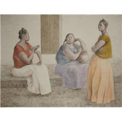 Francisco Zuniga, Juchitecas Platicondo, Lithograph 