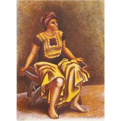 Raul Anguiano, Emilia Sentada, Lithograph 
