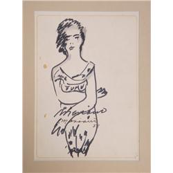 Mariano Rodriguez, Retrato, Watercolor