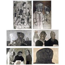 Jose Luis Cuevas, Intolerance Portfolio of 6 Etchings