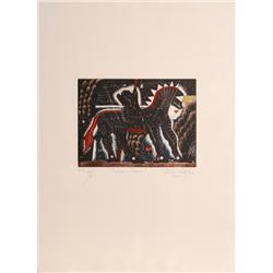 Javier Arevalo, Hembra en Bromo, Aquatint Etching