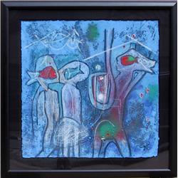 Roberto Matta, L'Oeuf de Verbe, Carborundum Etching 