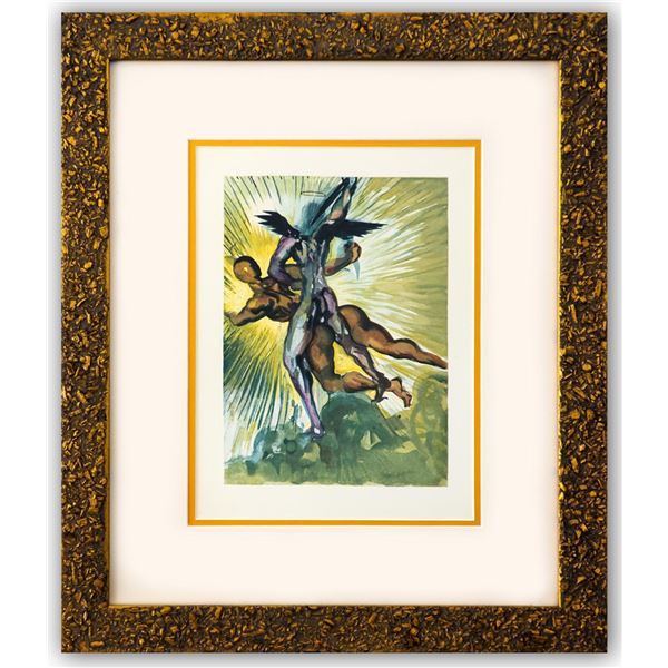 Salvador Dali- Original Color Woodcut on B.F.K. Rives Paper "Purgatory 8"