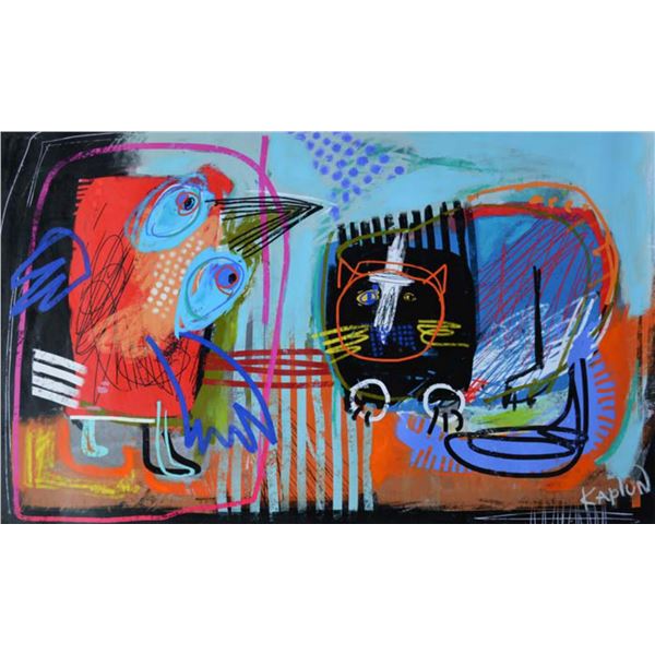 Kaplan  Giclee on Canvas "Two Unusual Friends"