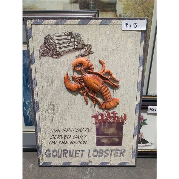 18in x 13in Gourmet Lobster Art Decor