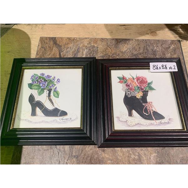 8.5 in x 8.5in- 2ct Framed Vintage Print