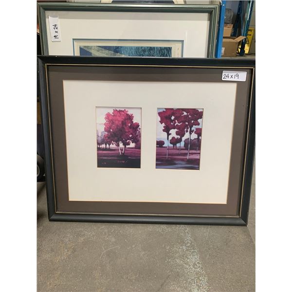 24in x 19in Framed Tree Art Decor