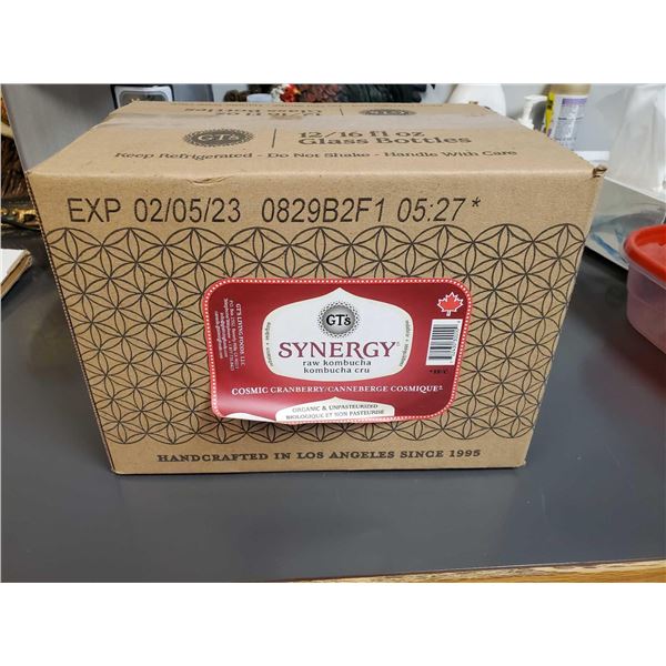 GT's Synergy Raw Kombucha - Cosmic Cranberry  12x16oz Bottles
