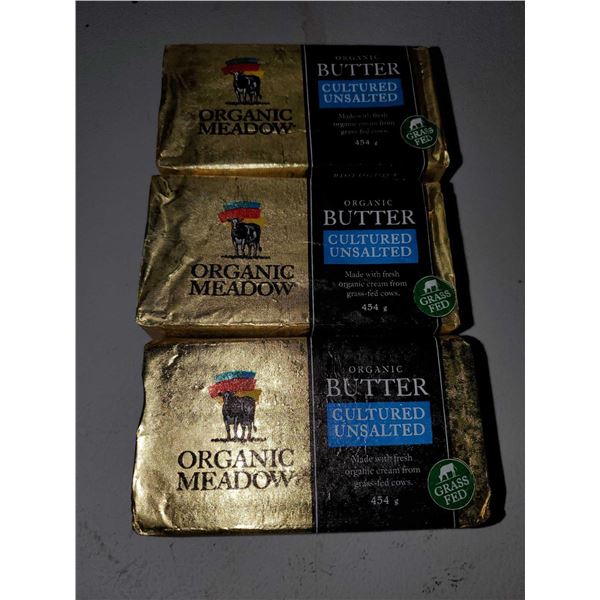 Butter -Organic Meadow Cultured Unsalted (3 x 454g)