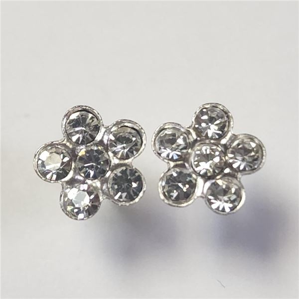 Silver Cubic Zirconia Earrings (~Size )(Ring is resizable for $40) (~length inches), Suggested Retai
